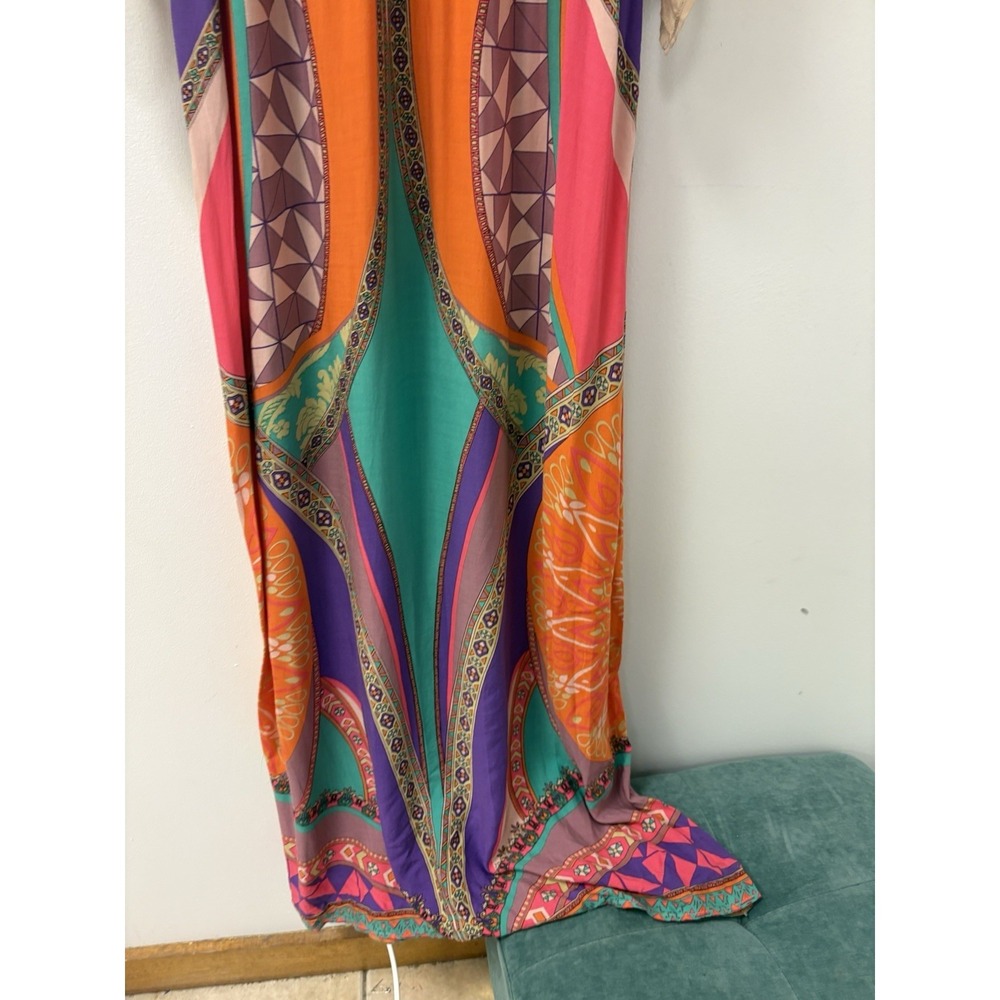 Flying Tomato Anthropologie Maxi Dress Multicolor Fluted Sleeves Boho Vacation - Picture 10 of 16